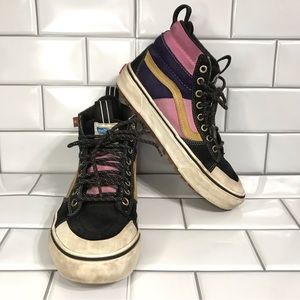 VANS SK-8 HI MTE-2 SIZE 6.5M/8W Black/Purple/Pink High Top Sneakers; Preloved